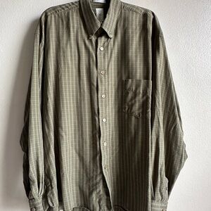 Men's Green Plaid Shirt tencel cotton blend size XL